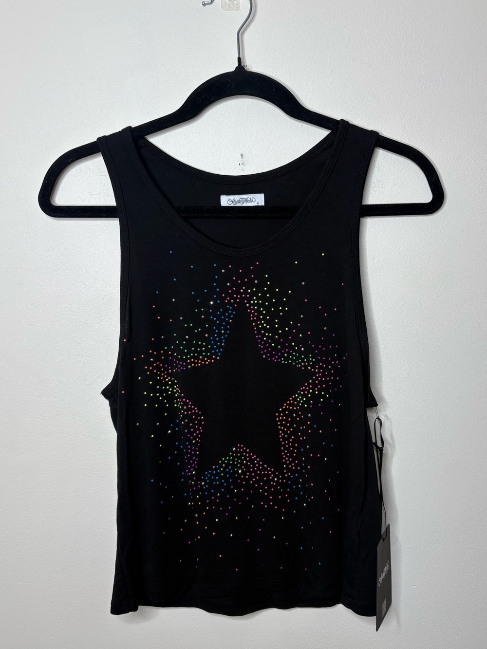 Lauren Moshi Star Rhinestone Multicolor Tank Top New